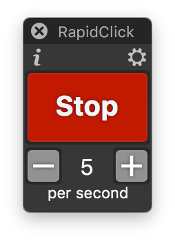 RapidClick Control Panel screen shot